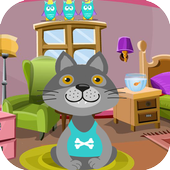 Talking small cat icon