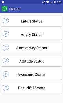 2017 Status for whastapp - All status & quotes screenshot 1