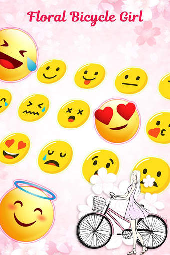 Floral Bicycle Girl Keyboard स्क्रीनशॉट 3