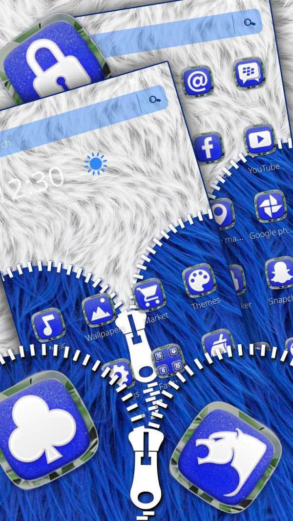 Blue Furry Zipper Theme screenshot 2
