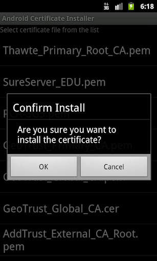 Certificate Installer screenshot 2