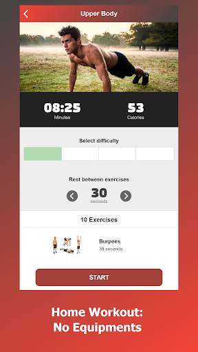 Home Workouts For Men - Muscle Building Workouts screenshot 4