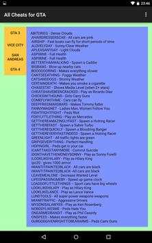 All Cheats For GTA screenshot 2
