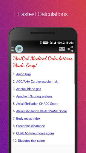 MedCal Lite Fastest Medical Calculator screenshot 1