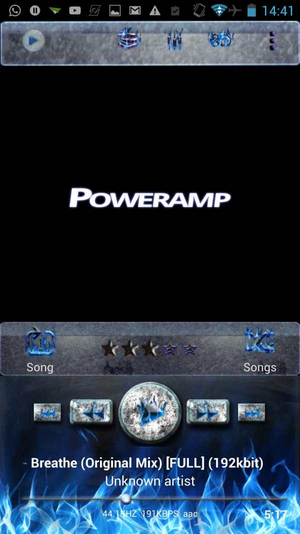 Poweramp Skin Blue Inferno screenshot 1