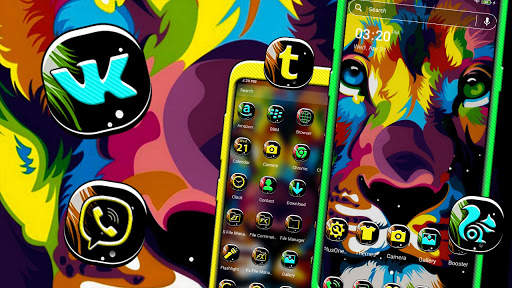 Colorful Lion Launcher Theme screenshot 1
