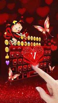Red Glitter Keyboard Theme screenshot 3
