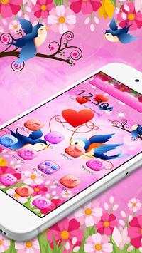 Cute Love Birds theme and Live wallpaper screenshot 2