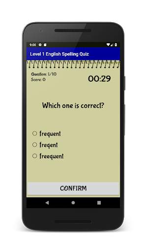 Level 1 English Spelling Quiz скриншот 2