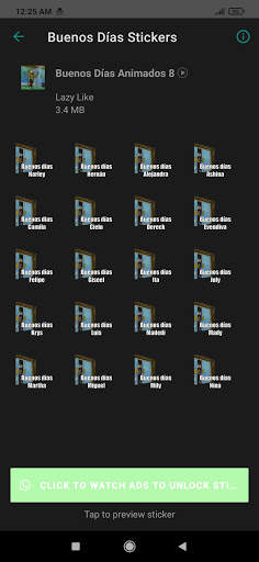Stickers de Buenos Días Animados para WhatsApp screenshot 1