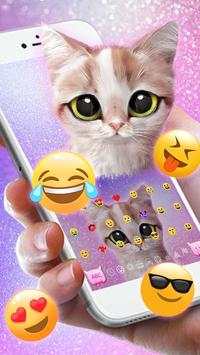 Pink Cute Cat Keyboard Theme 3 تصوير الشاشة