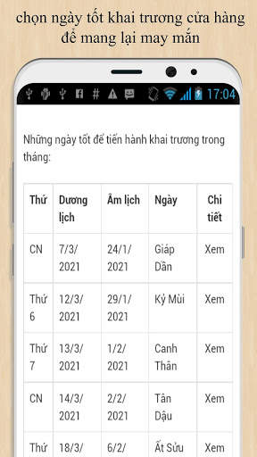 Xem ngày khai trương screenshot 2