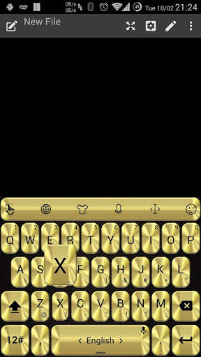 Keyboard Theme Metallic Gold screenshot 3