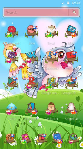 Pink Sky Love Birds Theme screenshot 5