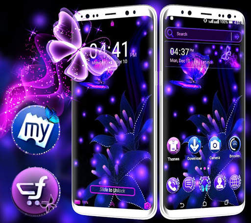 Purple Butterlfy Launcher Theme screenshot 2