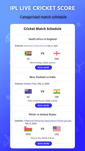 Cricket Live Score - Schedule & News 2021 screenshot 1
