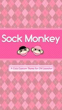 Pink Sock Monkey CM Launcher screenshot 1