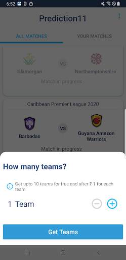 Prediction11- Cricket Fantasy Teams Generating App screenshot 4