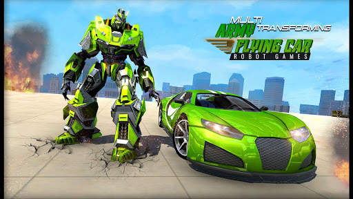 Flying Army Car Transform Robot Shooting Game screenshot 1