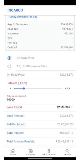Incarco: Buy New Car & Bike, EMI, Compare Car/Bike screenshot 8