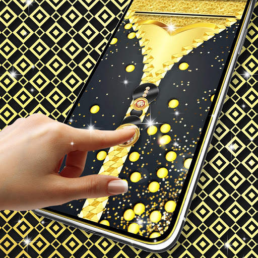 Gold black lock screen screenshot 7