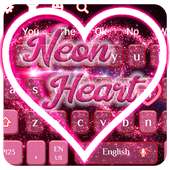 Neon Heart Keyboard Theme on 9Apps