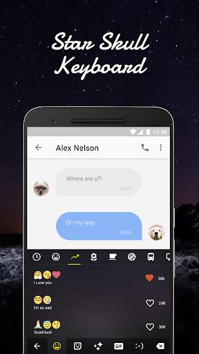 Star Skull  Emoji Keyboard Theme for Whatsapp screenshot 3