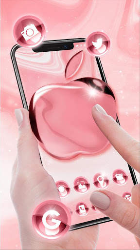 Pink Rose Gold Launcher Theme Live HD Wallpaper screenshot 3