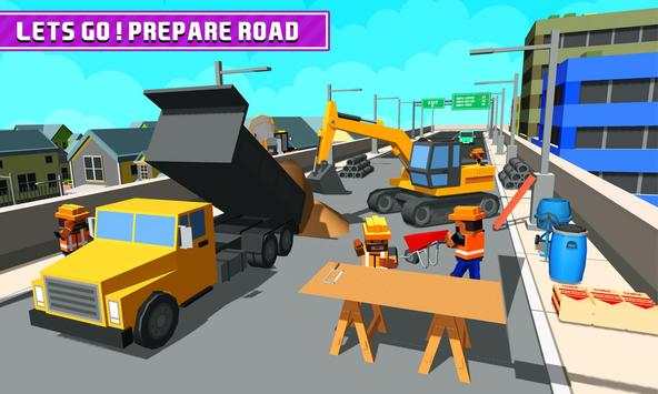 Blocky Highway Road Building screenshot 2