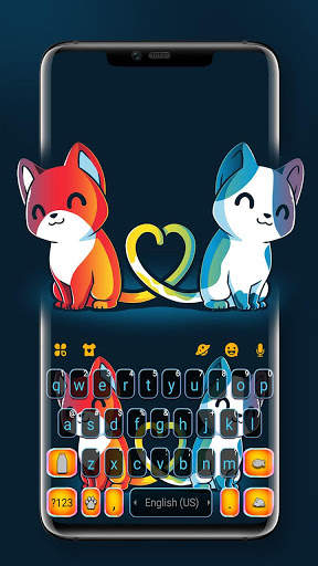 Cute Cat Love Keyboard Theme screenshot 2