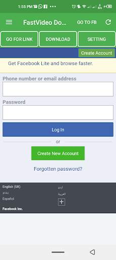 FastVideo Downloader - DownFast 2021 for Facebook screenshot 1