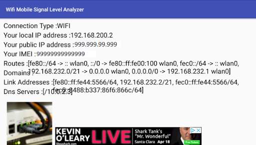 Wifi Mobile Signal Level Analyzer and Network Info screenshot 2