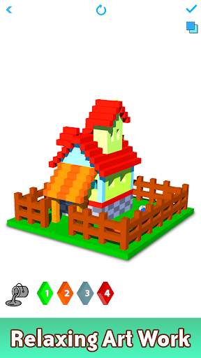 House Voxel Paint by Number - 3D Glitter Coloring screenshot 6
