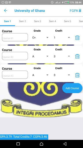 Gh Tertiary CGPA&CWA Calculator скриншот 4