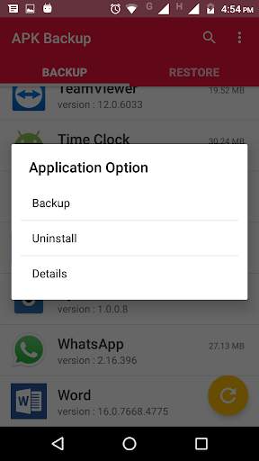 App back up and Restore 4 تصوير الشاشة