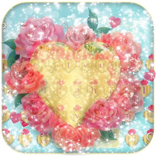 Sparkling Heart Flower Keyboard 10001004