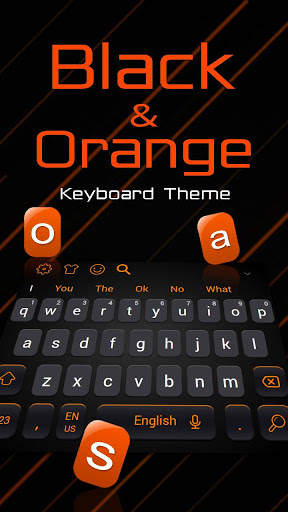 Cool Black Orange Keyboard Theme screenshot 4
