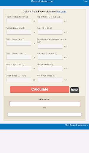 Golden Ratio Face Calculator screenshot 1