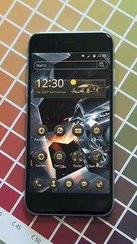 Gold and black car theme for cool man screenshot 1