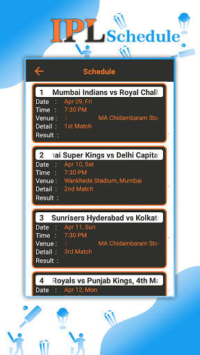 Live Score, Schedule, Points Table for IPL 2021 screenshot 3