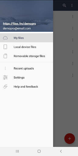 Files.fm cloud storage and backup screenshot 2