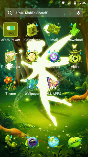 Green Fairy Butterfly-APUS Stylish Theme 4 تصوير الشاشة
