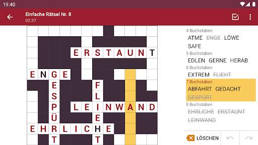 Kreuzgitter Wort Rätsel screenshot 8