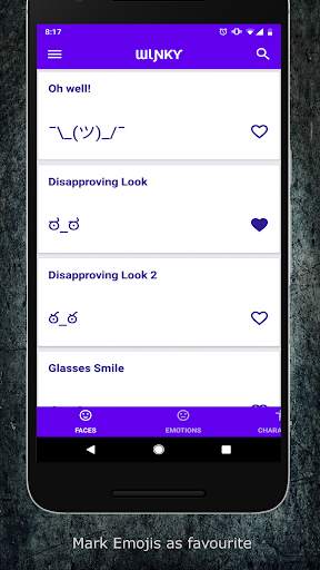 Winky  ASCII Text Emojis скриншот 2