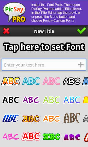 PicSay Pro Font Pack - A screenshot 2