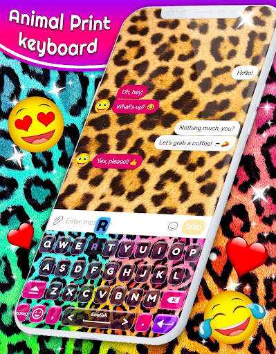 Animal Print Keyboard 🐆 Neon Color Themes screenshot 1