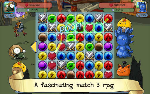 Fluffy Adventure - Match3 RPG & Action Puzzle Game screenshot 1