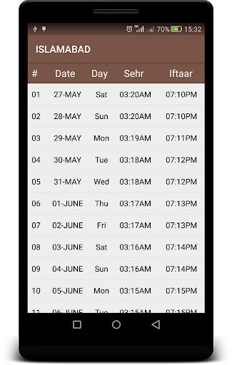 Ramzan Ramadan Calendar 2017 screenshot 3