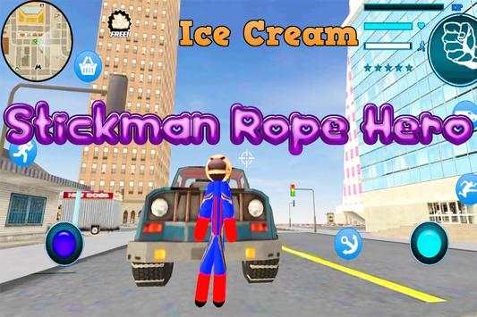 Ice Cream Stickman Rope Hero screenshot 2