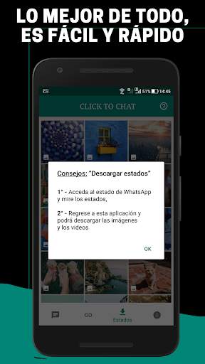Status downloader - Clic para chatear - Descargar screenshot 4